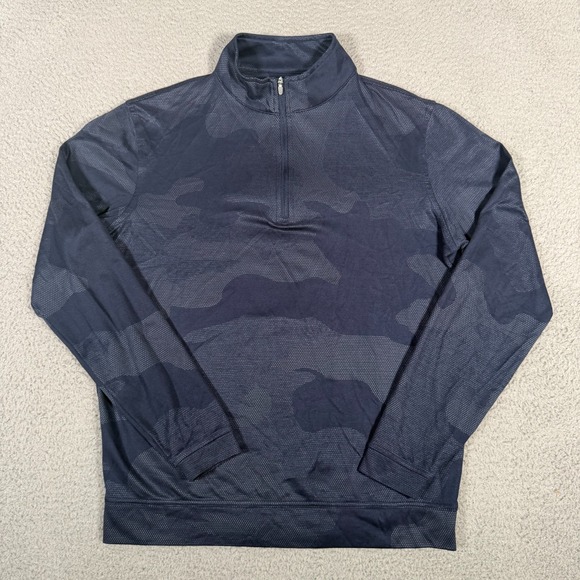 Peter Millar Other - Peter Millar Shirt Mens Small Blue Camo Perth 1/4 Zip Performance Pullover Golf